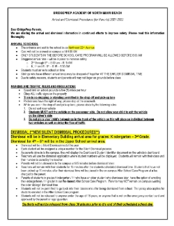 Arrival and Dismissal Procedures